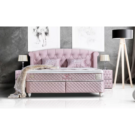 Saltea Visco 140x200 cm roz, memory foam, arcuri pocket, fermitate medie, material 3D picture - 2