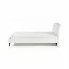 Pat Samara, stil elegant, piele ecologică și lemn masiv, 160x200 cm, alb picture - 3