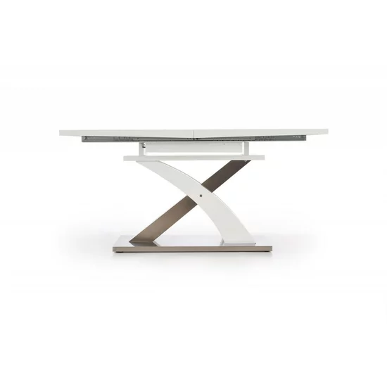 Masă Sandor extensibilă, MDF lucios, structură metalică, 160-220x90x75 cm, alb picture - 3
