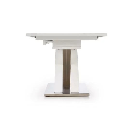 Masă Sandor extensibilă, MDF lucios, structură metalică, 160-220x90x75 cm, alb picture - 4