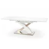 Masă Sandor extensibilă, MDF lucios, structură metalică, 160-220x90x75 cm, alb picture - 2
