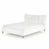 Pat Sandy, cadru robust, piele ecologică și lemn masiv, 160x200 cm, alb picture - 2