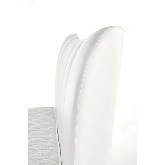 Pat Sandy, cadru robust, piele ecologică și lemn masiv, 160x200 cm, alb picture - 6