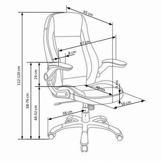 Scaun Saturn, mecanism TILT, piele ecologică perforată, 67x65x112-120 cm, gri picture - 2