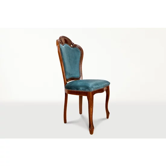 Scaun Diana 48x59x108 cm din lemn masiv cu tapițerie și spătar curbat decorativ picture - 6