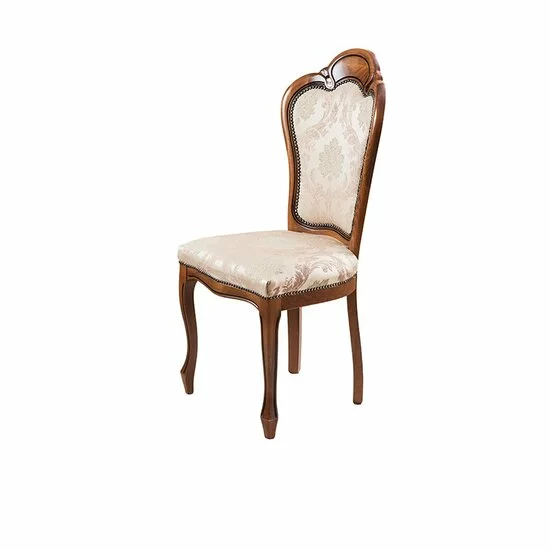 Scaun Diana 48x59x108 cm din lemn masiv cu tapițerie și spătar curbat decorativ picture - 2