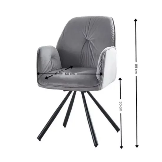 Scaun Angola, ergonomic cu suport lombar, tapițerie moale și picioare solide, 60x45x89 cm, bej picture - 4