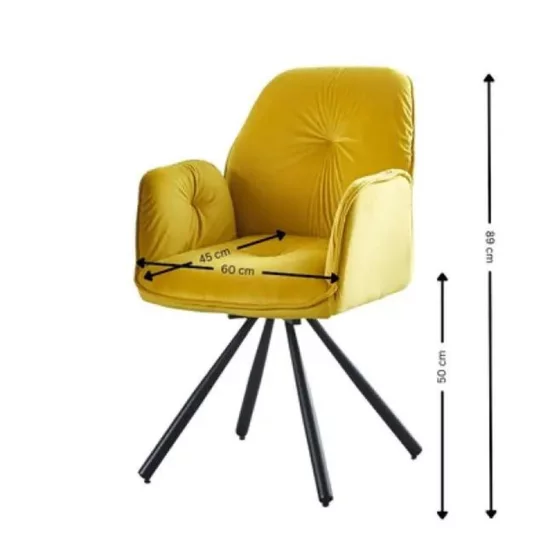 Scaun Angola, ergonomic cu suport lombar, tapițerie moale și picioare solide, 60x45x89 cm, bej picture - 6