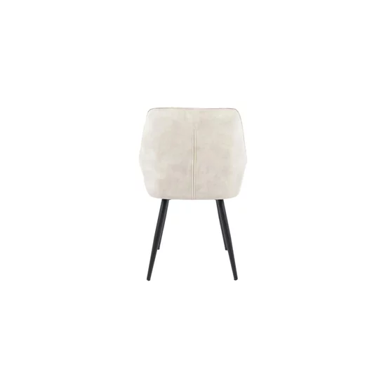 Scaun Betty, tapițerie stofă catifelată, spătar ergonomic curbat, picioare metalice, 61x59x90 cm, Bej picture - 4