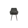 Scaun Betty, tapițerie stofă catifelată, spătar ergonomic curbat, picioare metalice, 61x59x90 cm, Gri Deschis picture - 2