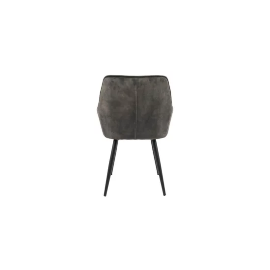 Scaun Betty, tapițerie stofă catifelată, spătar ergonomic curbat, picioare metalice, 61x59x90 cm, Gri Deschis picture - 4