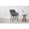 Scaun Betty, tapițerie stofă catifelată, spătar ergonomic curbat, picioare metalice, 61x59x90 cm, Gri Deschis picture - 5