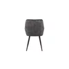 Scaun Betty, tapițerie stofă catifelată, spătar ergonomic curbat, picioare metalice, 61x59x90 cm, Gri Închis picture - 5