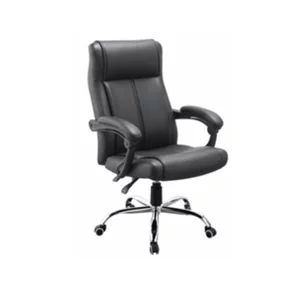 Scaun birou Favorite, confort sporit, tapițerie din piele ecologică, bază rotativă și funcție reglabilă, negru