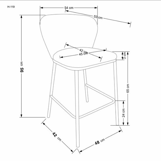 Scaun de bar Teddy, șezut din material bouclé, picior metalic rezistent, design modern, crem/gri picture - 15
