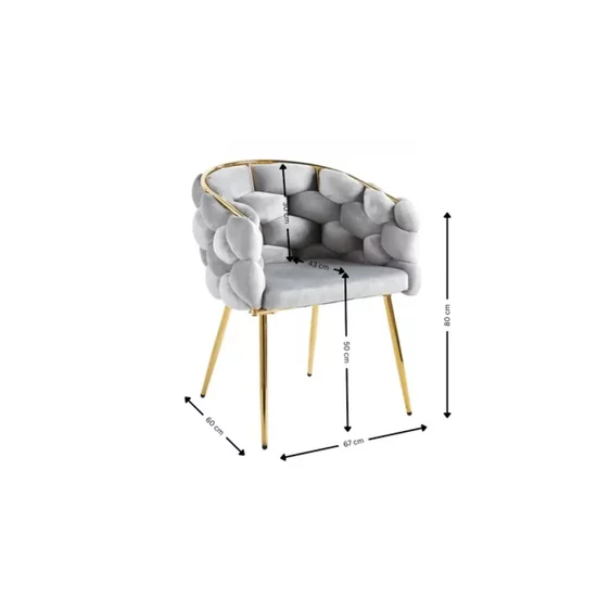 Scaun Joy, design minimalist cu tapițerie moale, confort sporit și rezistență, 43x60x80 cm, gri picture - 6