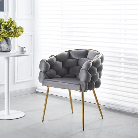Scaun Joy, design minimalist cu tapițerie moale, confort sporit și rezistență, 43x60x80 cm, gri picture - 3