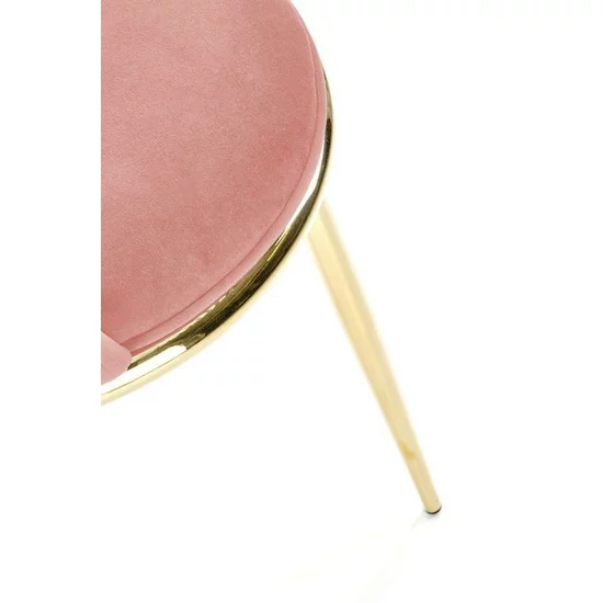 Scaun K460, design modern, tapițerie catifea, picioare metalice, 49x54x84 cm, roz picture - 5