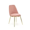 Scaun K460, design modern, tapițerie catifea, picioare metalice, 49x54x84 cm, roz picture - 1