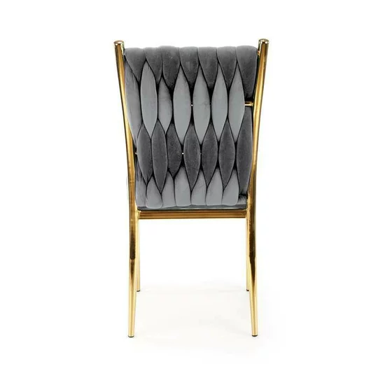 Scaun K436 tapițat, design modern, cadru metalic, 48x55x94 cm, gri picture - 5