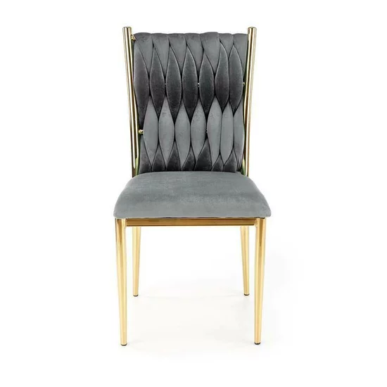 Scaun K436 tapițat, design modern, cadru metalic, 48x55x94 cm, gri picture - 2