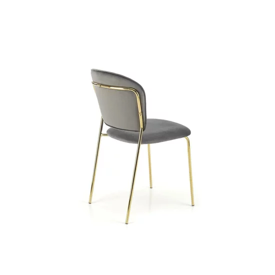 Scaun K499, modern și ergonomic, tapițat cu stofă, 47x56x85 cm, gri picture - 4