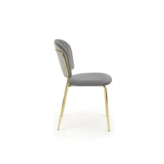 Scaun K499, modern și ergonomic, tapițat cu stofă, 47x56x85 cm, gri picture - 3