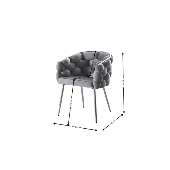 Scaun Missy, tapițerie catifelată premium, picioare elegante metalice, 43x60x80 cm, verde picture - 4