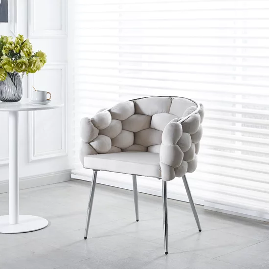 Scaun Missy, tapițerie catifelată premium, picioare elegante metalice, 43x60x80 cm, verde picture - 5