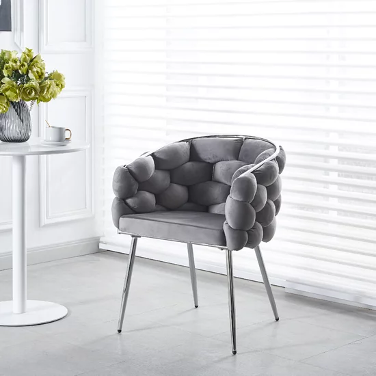 Scaun Missy, tapițerie catifelată premium, picioare elegante metalice, 43x60x80 cm, verde picture - 3