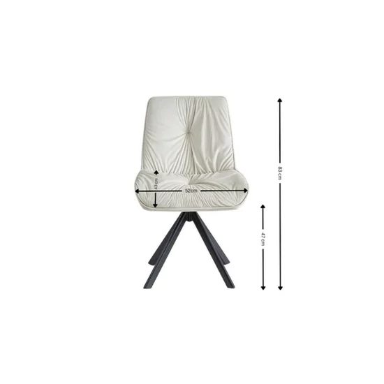 Scaun Mistyc, design modern cu tapițerie catifelată, picioare metalice rezistente, 52x43x83 cm, bej picture - 4