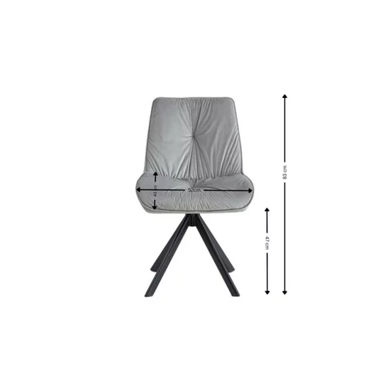 Scaun Mistyc, design modern cu tapițerie catifelată, picioare metalice rezistente, 52x43x83 cm, bej picture - 8