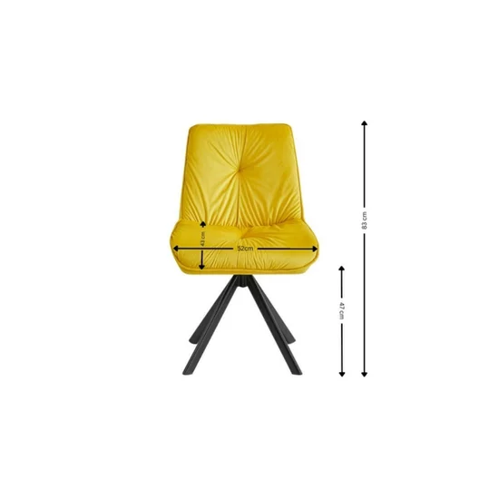 Scaun Mistyc, design modern cu tapițerie catifelată, picioare metalice rezistente, 52x43x83 cm, bej picture - 12