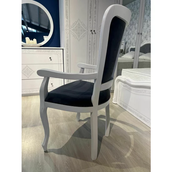 Scaun Padova cu brațe, tapițat cu stofă, cadru metalic, culoare personalizabilă picture - 5