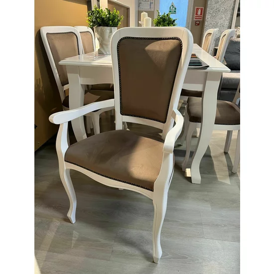 Scaun Padova cu brațe, tapițat cu stofă, cadru metalic, culoare personalizabilă picture - 6