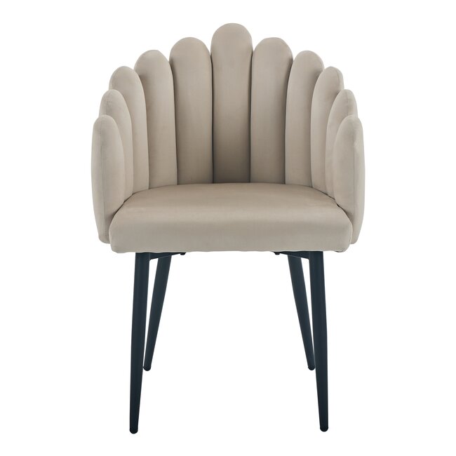 Scaun Simba, tapițat catifea, 58x61x85 cm, bej