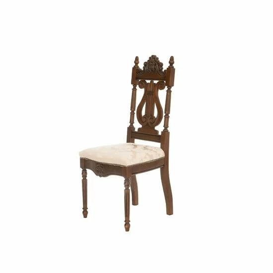 Scaun Sonia cu spătar lira din lemn masiv, 46x48x100 cm cu tapițerie elegantă picture - 2