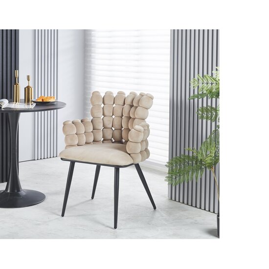 Scaun Spike, tapițat catifea, 63x45x85 cm, gri picture - 3