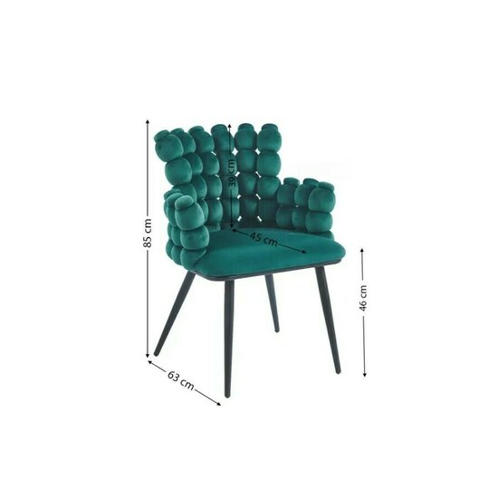 Scaun Spike, tapițat catifea, 63x45x85 cm, gri picture - 8