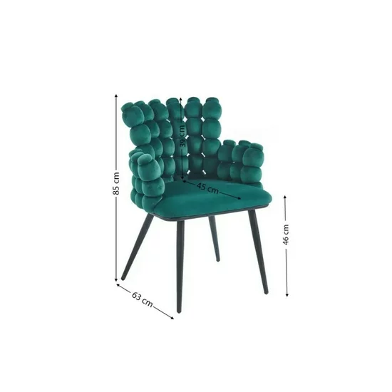 Scaun Spike, tapițat catifea, 63x45x85 cm, gri picture - 8