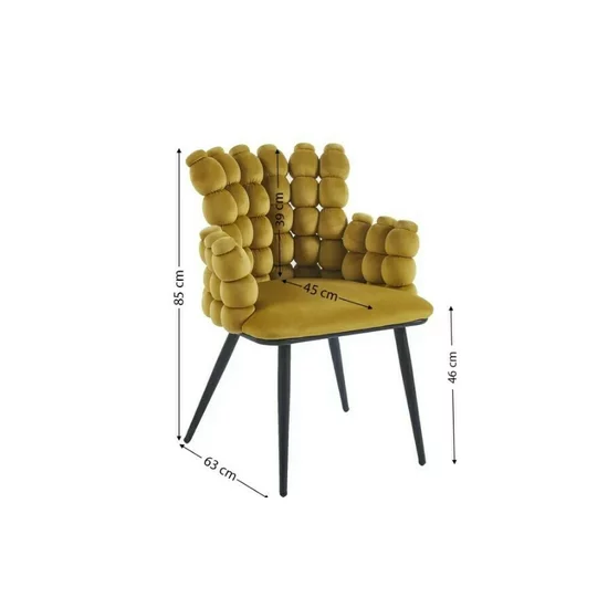 Scaun Spike, tapițat catifea, 63x45x85 cm, gri picture - 10