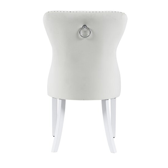 Scaun tapițat Mira MC, picioare din lemn alb, design elegant cu nasturi, șezut ergonomic, tapițerie premium, personalizabil picture - 7