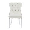 Scaun tapițat Mira MC, picioare din lemn alb, design elegant cu nasturi, șezut ergonomic, tapițerie premium, personalizabil picture - 2