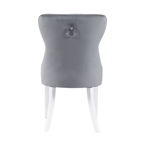 Scaun tapițat Mira MC, picioare din lemn alb, design elegant cu nasturi, șezut ergonomic, tapițerie premium, personalizabil picture - 10