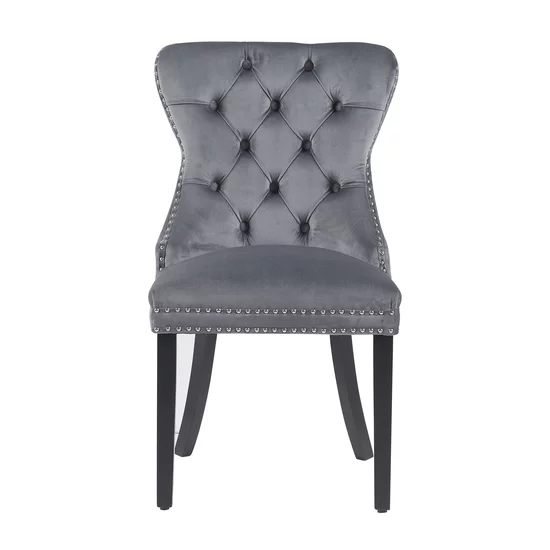 Scaun tapițat Mira MC, picioare din lemn negru, design elegant cu nasturi, șezut ergonomic, tapițerie premium, personalizabil picture - 2