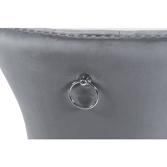 Scaun tapițat Mira MC, picioare din lemn negru, design elegant cu nasturi, șezut ergonomic, tapițerie premium, personalizabil picture - 3