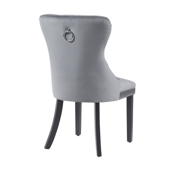 Scaun tapițat Mira MC, picioare din lemn negru, design elegant cu nasturi, șezut ergonomic, tapițerie premium, personalizabil picture - 8