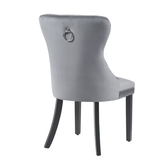 Scaun tapițat Mira MC, picioare din lemn negru, design elegant cu nasturi, șezut ergonomic, tapițerie premium, personalizabil picture - 8