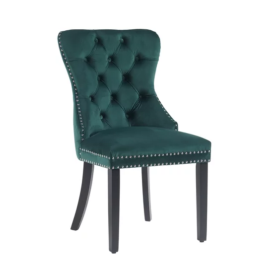 Scaun tapițat Mira MC, picioare din lemn negru, design elegant cu nasturi, șezut ergonomic, tapițerie premium, personalizabil picture - 12