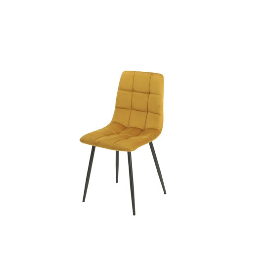 Scaun tapitat Velvet, stofa catifelata , 44x42x89 cm culoare Galben Mustariu picture - 2